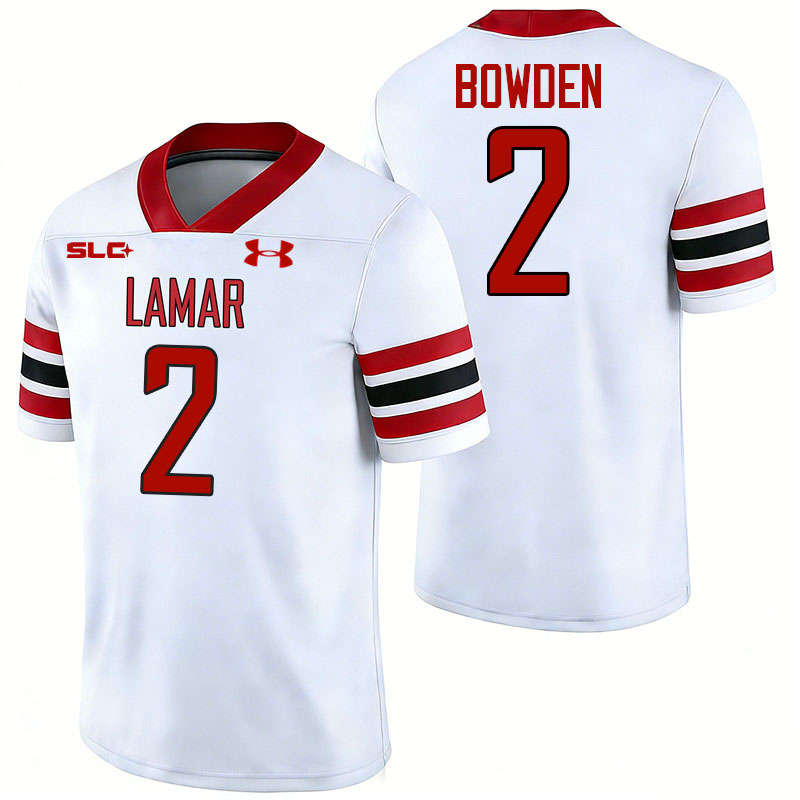 Lamar Cardinals #2 Major Bowden College Football Jerseys,Uniforms-White